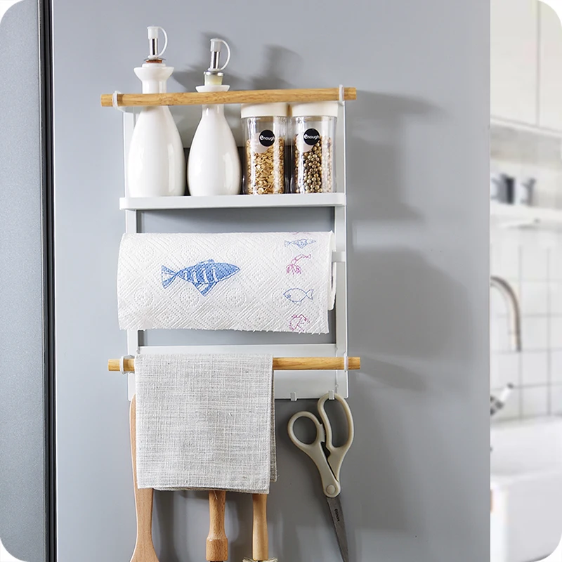  Kitchen condiment magnetic storage rack seasoning iron refrigerator side hanging LU4213 - 32912246605