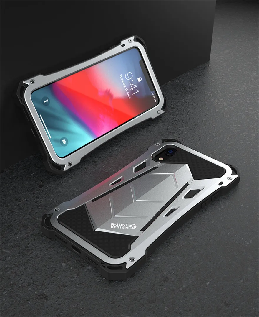 New Heavy Duty Case for iPhone XS Max Doom Armor Metal Case for iPhone XS Original R-just Shockproof Cover For iPhone X XR (18)