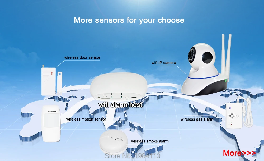 Super Mini WIFI Home Security Alarm System DIY Kit IOSAndroid Smart Phone App PIR Main Panel DoorWindow Sensor Burglar Alarm_F5