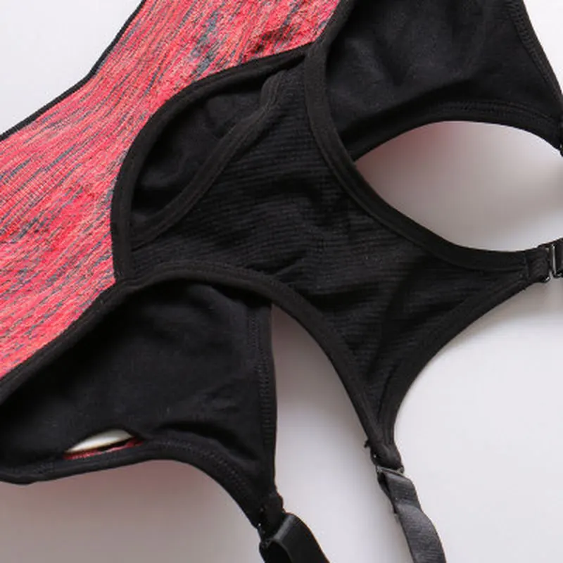 Quick Dry Sports Grey Bra Women Padded Wirefree Adjustable Shakeproof Fitness Underwear Push Up Seamless Yoga Running Tops