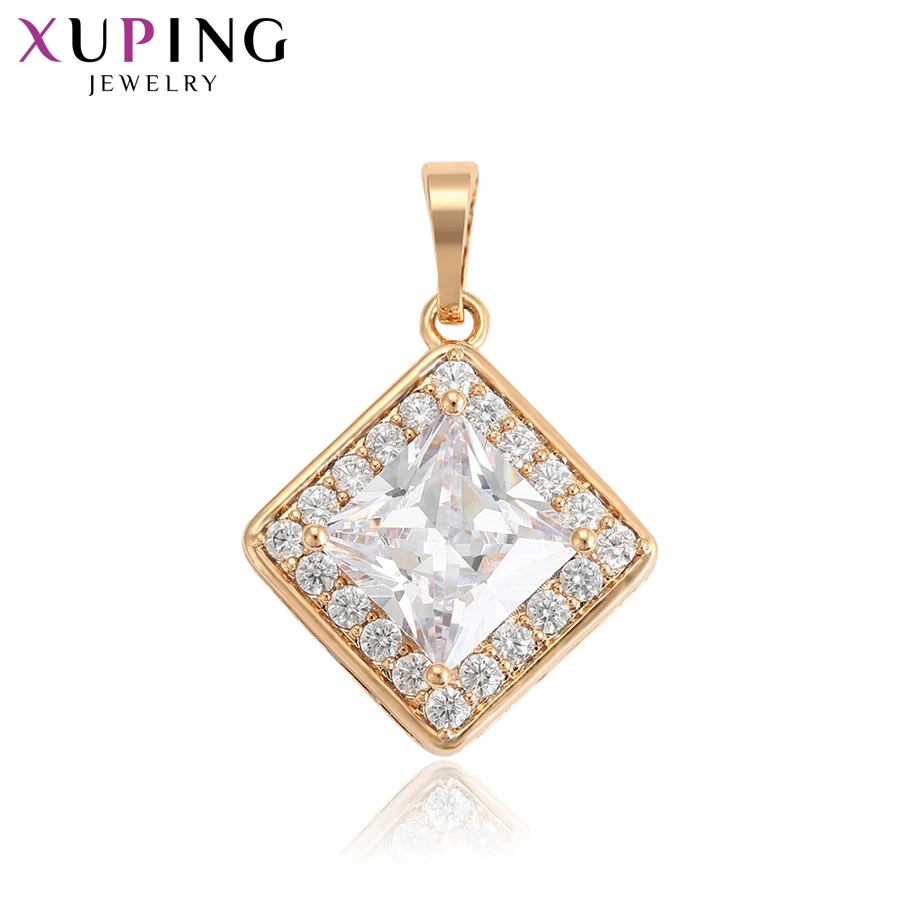 

Xuping Elegant Necklace Pendant Square Shape Design Gold Color Plated for Women Fashion Jewelry Christmas Gifts S41.1-34646