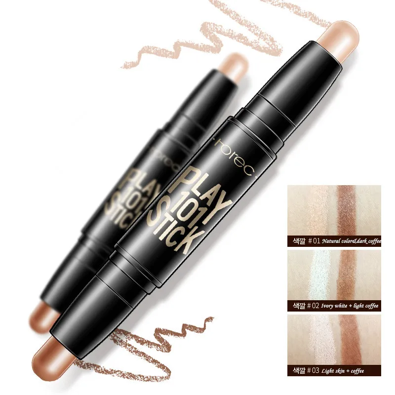 Makeup Concealer Pen Multi Effect Double Head 3D Bronzer Highlighter Stick Texture Contour Face Pencil Foundation Zero Pore