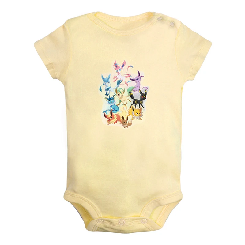 Детская Униформа-комбинезон с покемоном Иви для новорожденных мальчиков и девочек с рисунком из мультфильма - Цвет: JbBaby1265YD