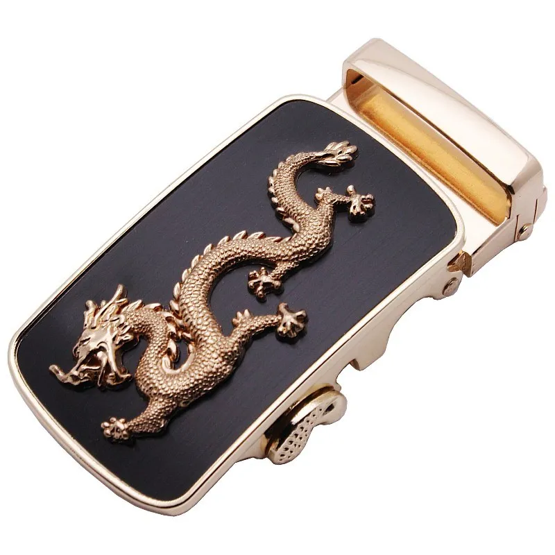 

[Hotti] Men's Fashion Designer Man Belt Buckle Male Metal Automatic Buckle Heads High Quality Gold Silver Dragon Ceinture Homme