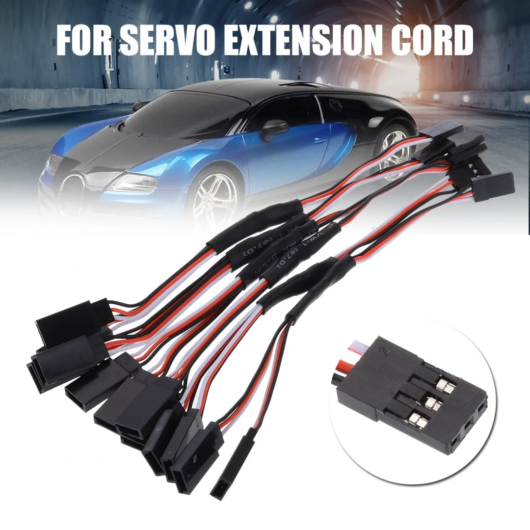 6Pcs 100-300mm Servo Extension Cord Wire Cable RC Car Helicopter Servo Receiver Y Extension Cord Wire Lead