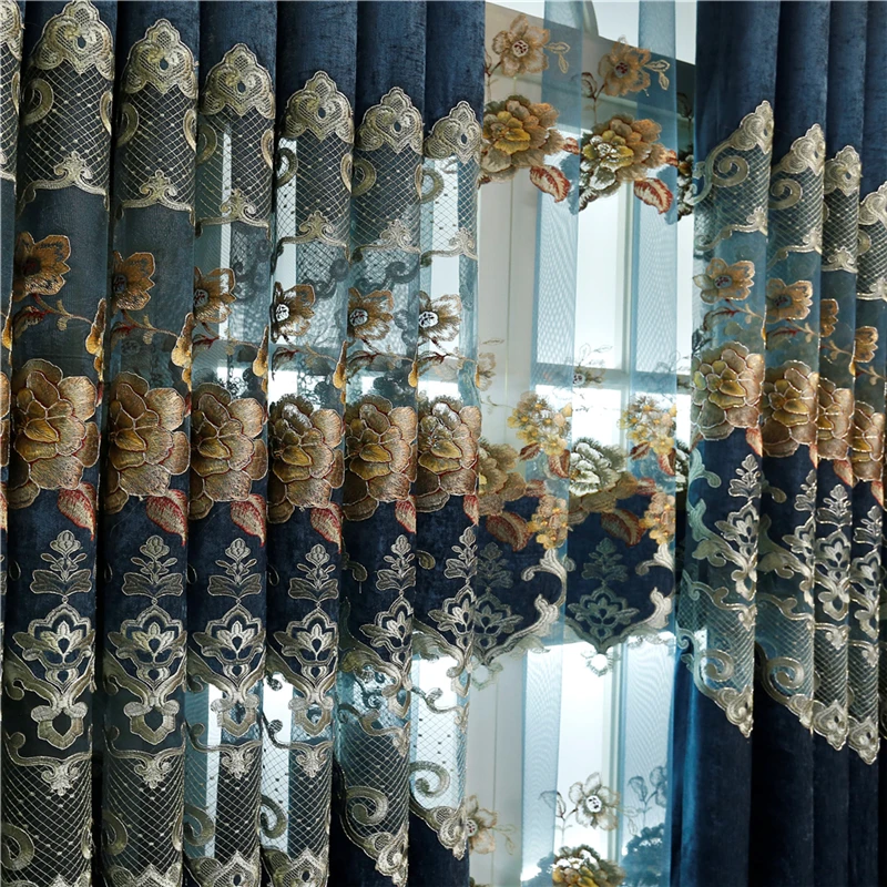 2019 Fierbinte Custom European Albastru Regal Mare Perdele De Lux