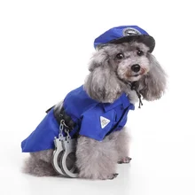 Забавный полицейский Cos Одежда для домашних животных костюм для маленьких/средних собак Косплей собака толстовка одежда куртка для Хэллоуина Рождественская вечеринка
