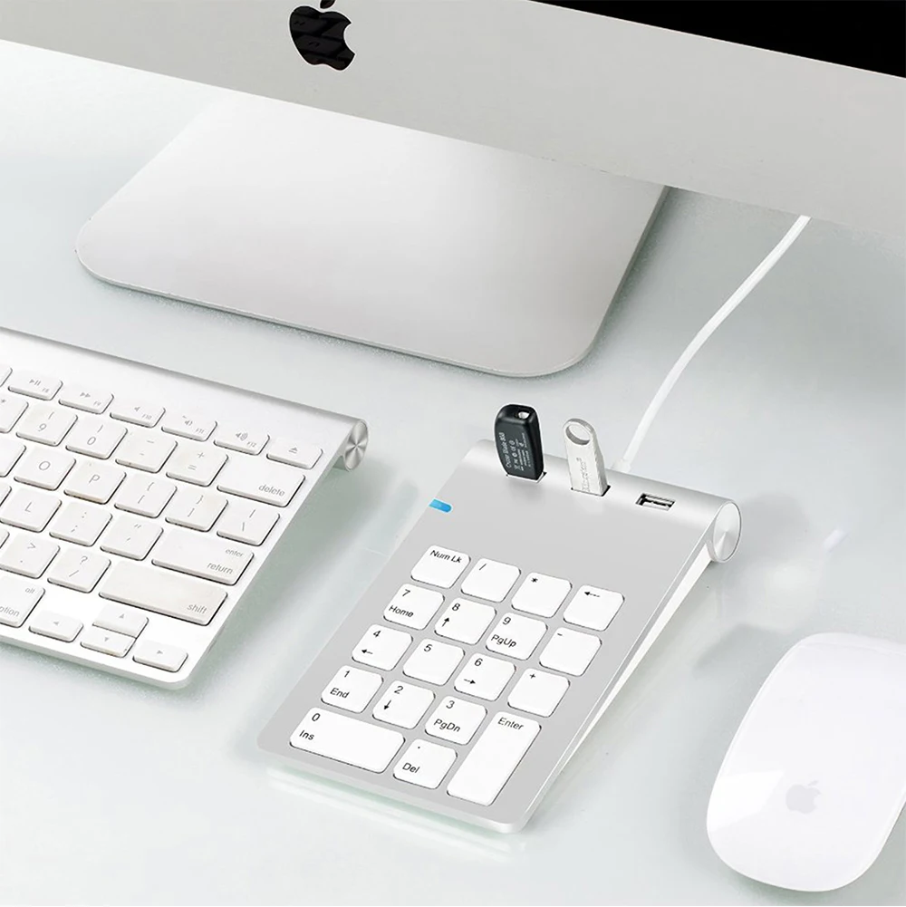 Rocketek USB цифровая клавиатура 18 клавиш Mini USB 2,0 концентраторы для цифровой клавиатуры Ultra Slim номер Pad вычислить портативных ПК