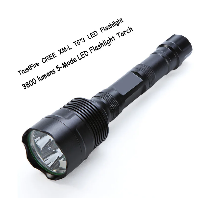 

Big Discount! 3 * XM-L T6 3T6 Flashlight 5 Mode 3800 Lumen XML T6 LED Flashlight