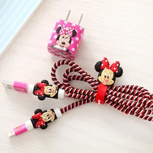 Девушки Любимый Мультфильм USB Кабель Наушников Протектор с Кабельным Намотки наклейки Спиральный Шнур протектор Для iphone 5 6 6 s