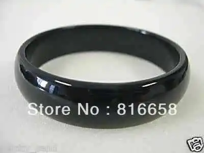 

Free shipping@@Stunning chinese real black Natural stone bangle bracelet 7.5"