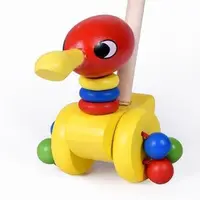 Петух Push and Pull Along Toy Дети кот дети утка малыш деревянные Обучающие милые модные ручной работы