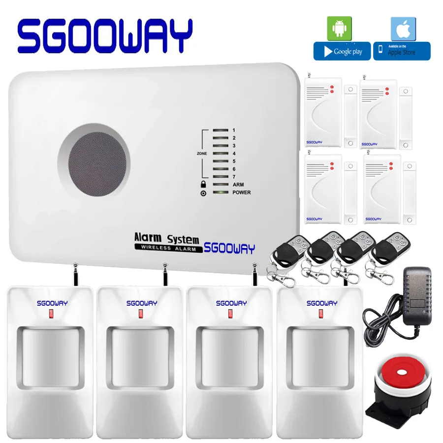 Sgooway Factory Smarts Russian English Spanish polish Android iOS App control Home security alarm systems gsm alarm system Sgooway Factory Smarts Russian English Spanish polish Android iOS App control Home security alarm systems gsm alarm system