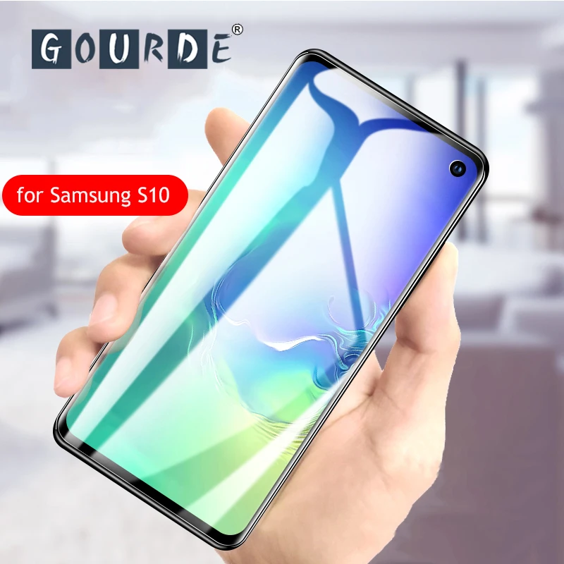 

Gourde 5D Curved Edge Full Cover Screen Protector For Samsung Galaxy S10 S10 Plus Tempered Glass On The S10 E lite Glass Film