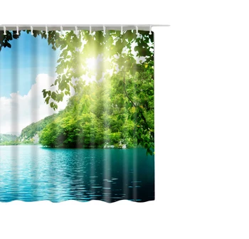 

Forest trees printed 3d bath curtains waterproof polyester fabric washable bathroom shower curtain screen with hooks accessories