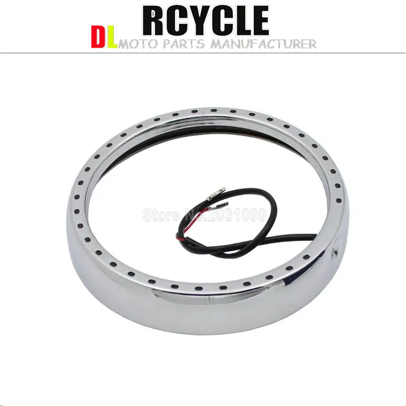 7 &quotхромированные СВЕТОДИОДНЫЕ фары для Harley Touring Road King Electra Glide|chrome harley|headlight trim ring