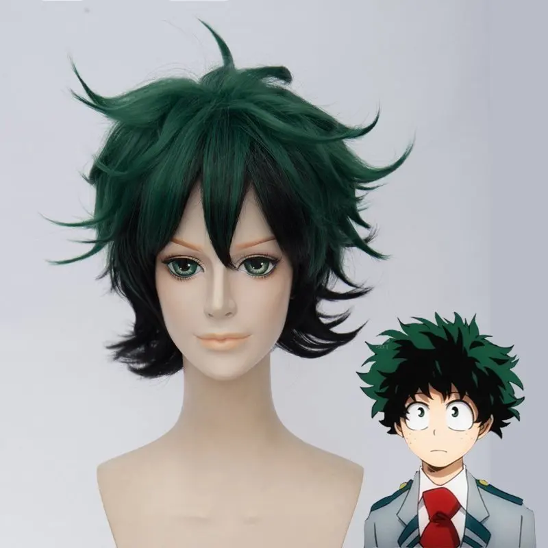 Мой герой Academy очако урарака костюм Тодороки izuku midoriya Аниме boku no hero Academy Косплей куртка брюки юбка парик tsuyu - Цвет: green