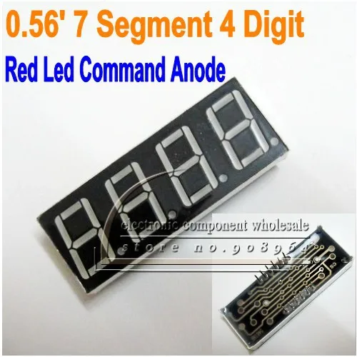 

wholesale 50pcs/lot 0.56inch 0.56' 7 segment command anode Led digital tube red color 12pin 50*19mm