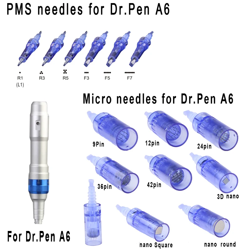 10 шт. штыковый картридж иглы 1/3/5/7/9/12/24/36/42/nano для электрического Dr. Pen A6 Дерма ручка микроблейдинг иглы микро штамп