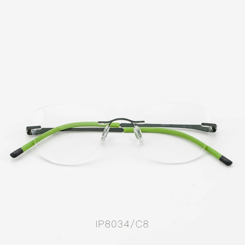 Оптические прозрачные линзы очки оправа по рецепту очки без оправы близорукость очки оправа для женщин Уникальный шарнир#8034 - Цвет оправы: C8 Dark green