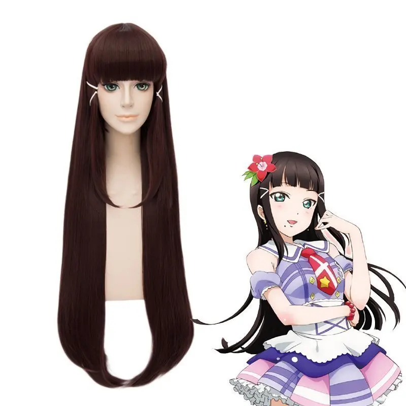 LoveLive! солнце! Kurosawa диаметром 100 см длинные прямые Syntheitc Косплэй парики костюм