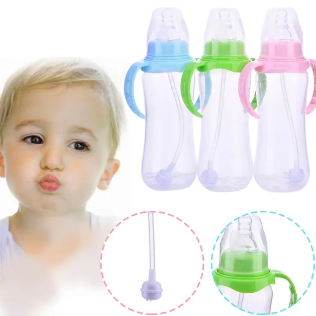 Buy 240ml Cute Baby bottle Infant Newborn Children Learn Feeding Drinking
