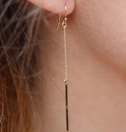 

Jewelry Wholesale Europe And The United States Simple Fashion Punk Style Earrings Long Section Of A Word Chain Earrings Fashion