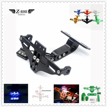 

CNC Aluminum Motorbike Rear License Plate Bracket Mount Holder indicator Light for SUZUKI S HAYABUSA GSXR1300 M DL650 VSTROM