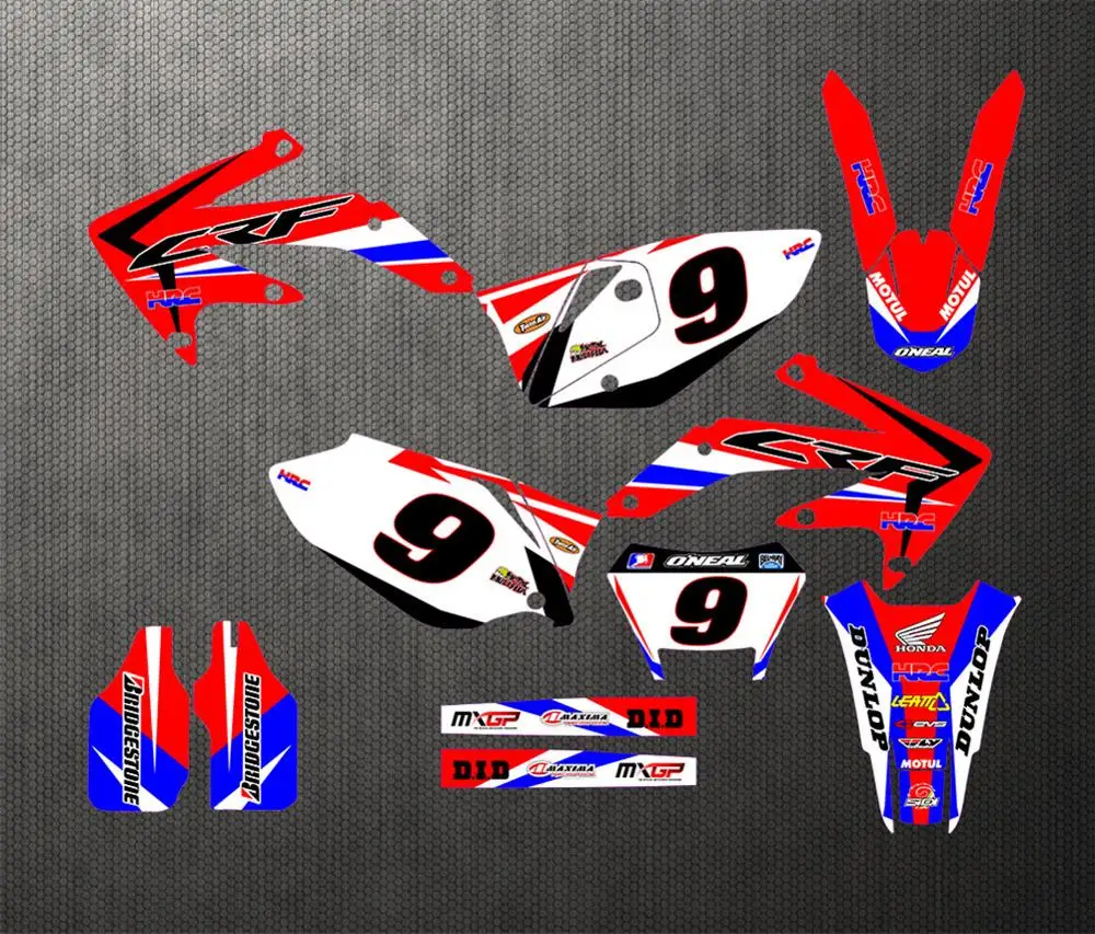 Motocross shell sticker GRAPHICS& BACKGROUNDS DECALS STICKERS Kits for Honda CRF450X 4 STROKES 2010 2012 2013 17