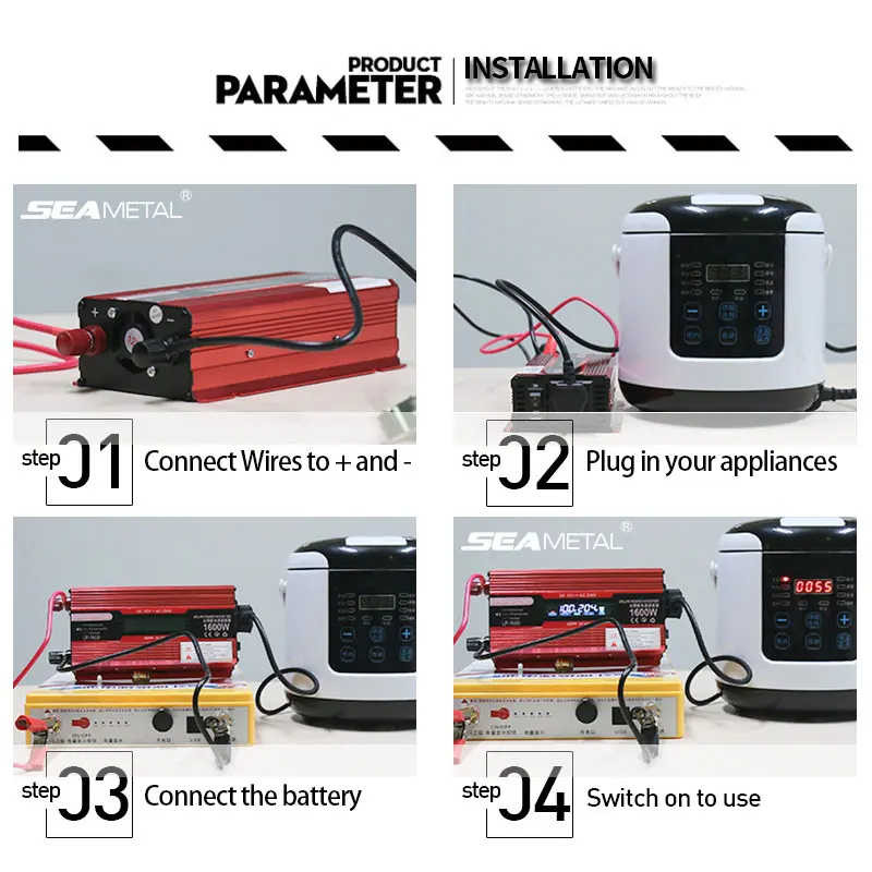 Автомобильный инвертор 12v 220v 2000W Мощность USB Зарядное устройство светодиодный