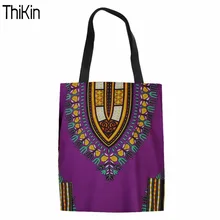 THIKIN Для женщин сумка-шоппер 3D африканские традиционные Племенной Этнические печатных Сумки женские сумки холст дамы сумки многоразовые