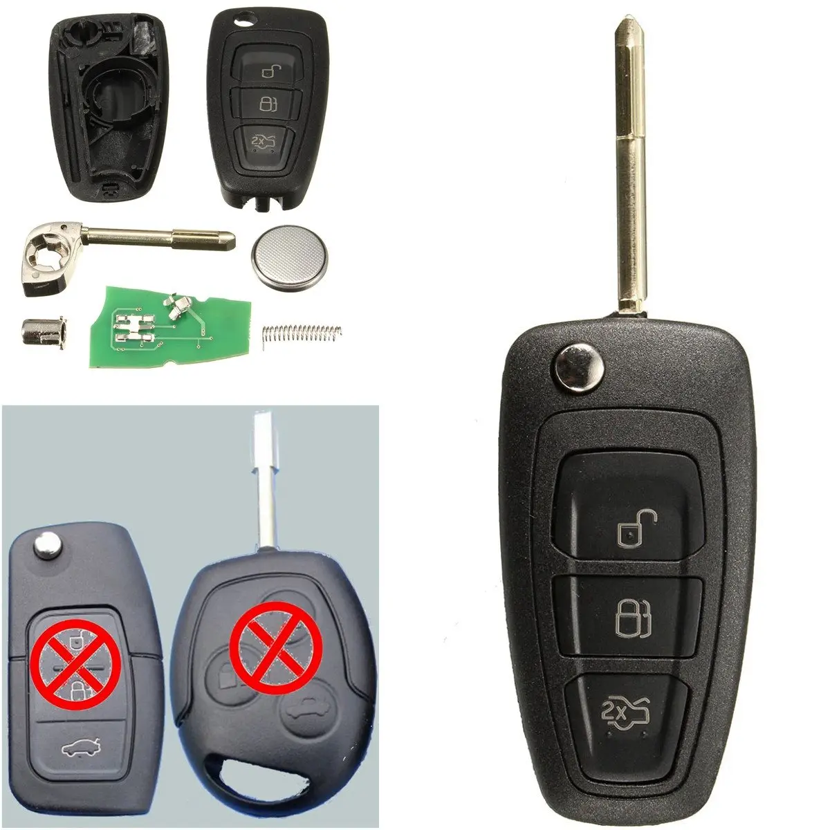 Prix pour 3 Boutons Bascules À Distance Key Fob Avec Puce 4D60 Pour Ford/Focus Mk1/Mondeo/Transit/Connecter 433 Mhz Prix pour 3 Boutons Bascules À Distance Key Fob Avec Puce 4D60 Pour Ford/Focus Mk1/Mondeo/Transit/Connecter 433 Mhz