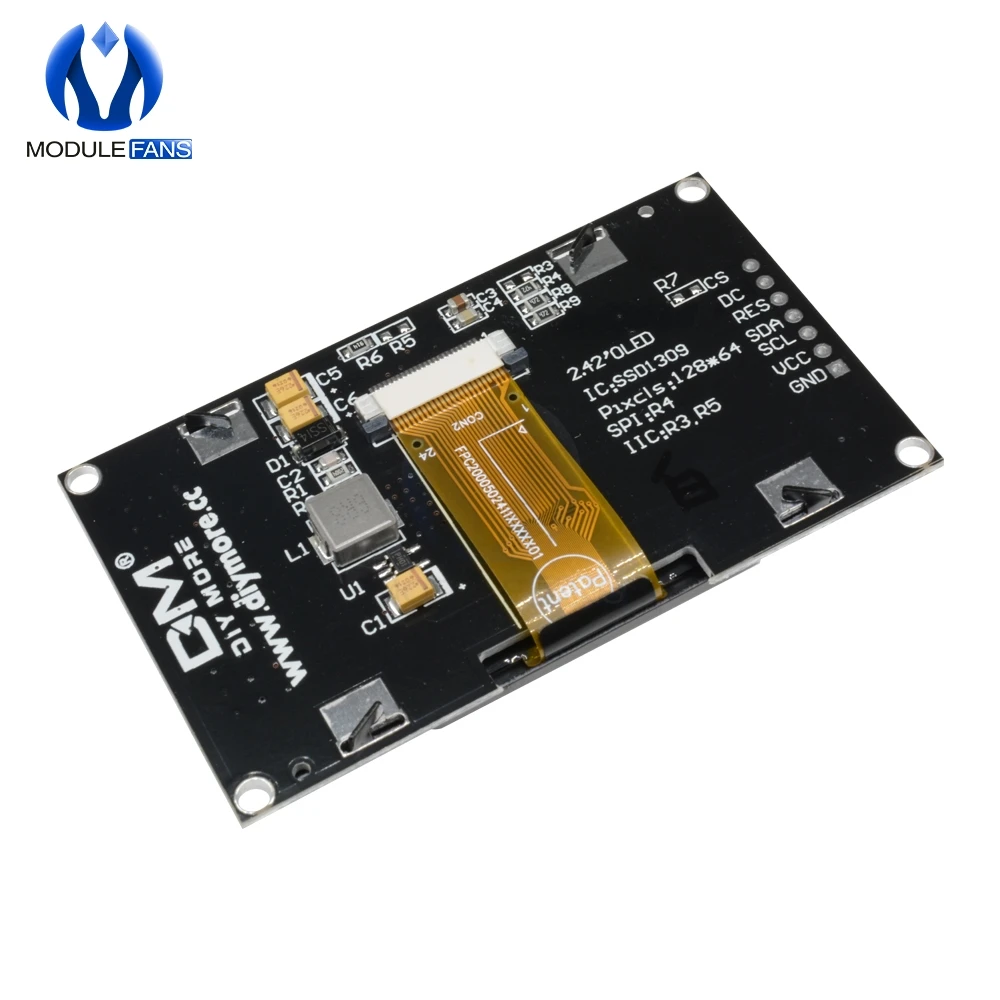 Цифровой Желтый ЖК экран 12864 128X64 OLED модуль дисплея C51 плата для Arduino Diy Electronic 2 42 "2