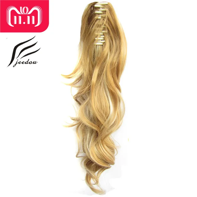 Best Offers jeedou 24" 60cm 160g Synthetic Wavy Long Gradient Ponytails Hair Extensions Claw Ponytail Red Blond Color Layered Hairstyles Best Offers jeedou 24" 60cm 160g Synthetic Wavy Long Gradient Ponytails Hair Extensions Claw Ponytail Red Blond Color Layered Hairstyles
