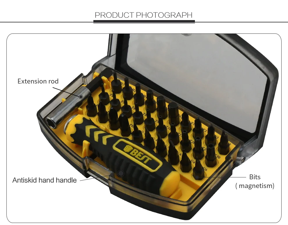 BEST-2166C 32 шт многоцелевой прецизионный магнитный Набор отверток для ПК ноутбука сотового телефона