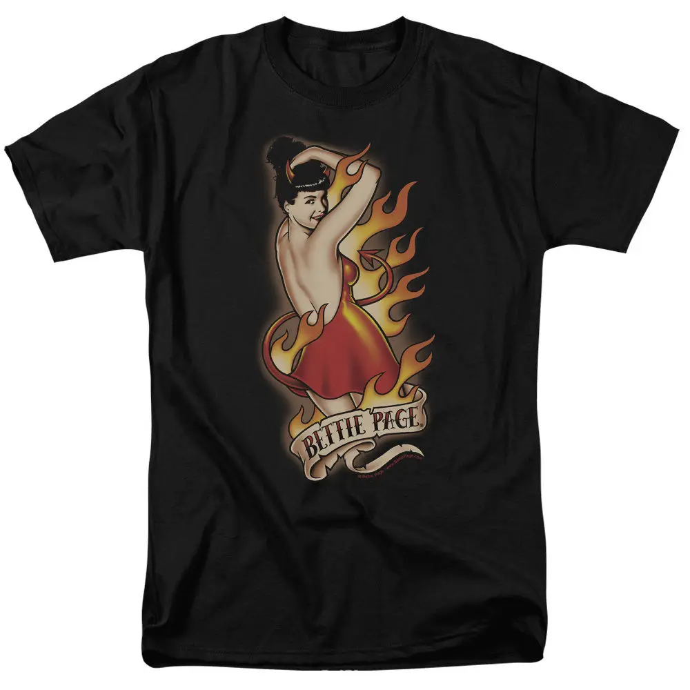 Новинка Лидер продаж Лицензированная футболка Bettie Page Devil Tattoo для взрослых все
