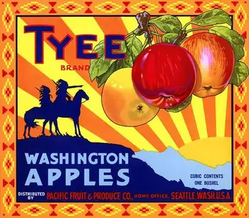 

Washington Apple Fruit Vintage Food Advertising Poster Classic Kraft Posters Canvas Painting Bathroom Wall Sticker Home Decor