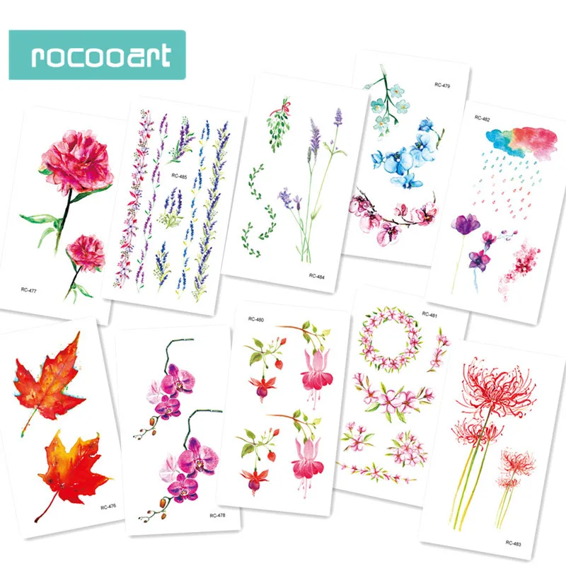 

10pcs/lot Multi-Colox mixed Tattoo Designs Colorful Flower Butterfly Tattoo Waterproof FakeTemporary Skin Tattoo Sticker