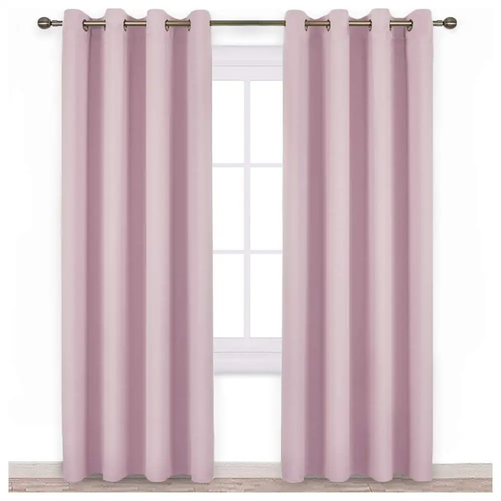 Solid Blackout Curtains for Living Room Bedroom Window Treatment Blinds Finished Drapes Modern Black Out Curtain
