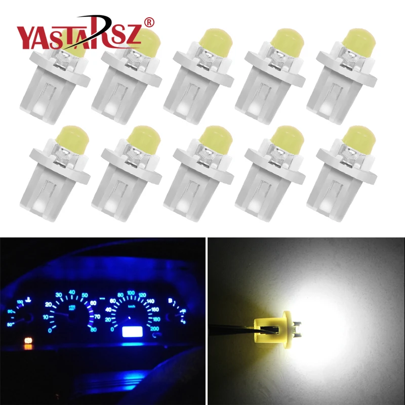 

1x5x10PCS T5 instrument light B8.5 car LED indicator dashboard side interior light bulb white red blue yellow green car shape