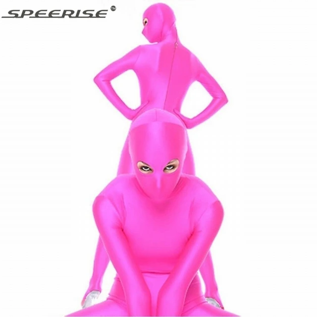 Speerise Womens Hot Pink Nylon Lycra Spandex Zentai Suit Costume