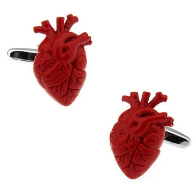 

WN the European and American popular style hot sale a red heart cufflinks French shirts cufflinks wholesale/retail friends gifts