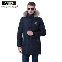 Victor & Sasha Design 2016 Nuevo invierno chaqueta de los hombres de moda clásico engrosamiento pato abajo abrigo masculino térmica grande tamaño Parka