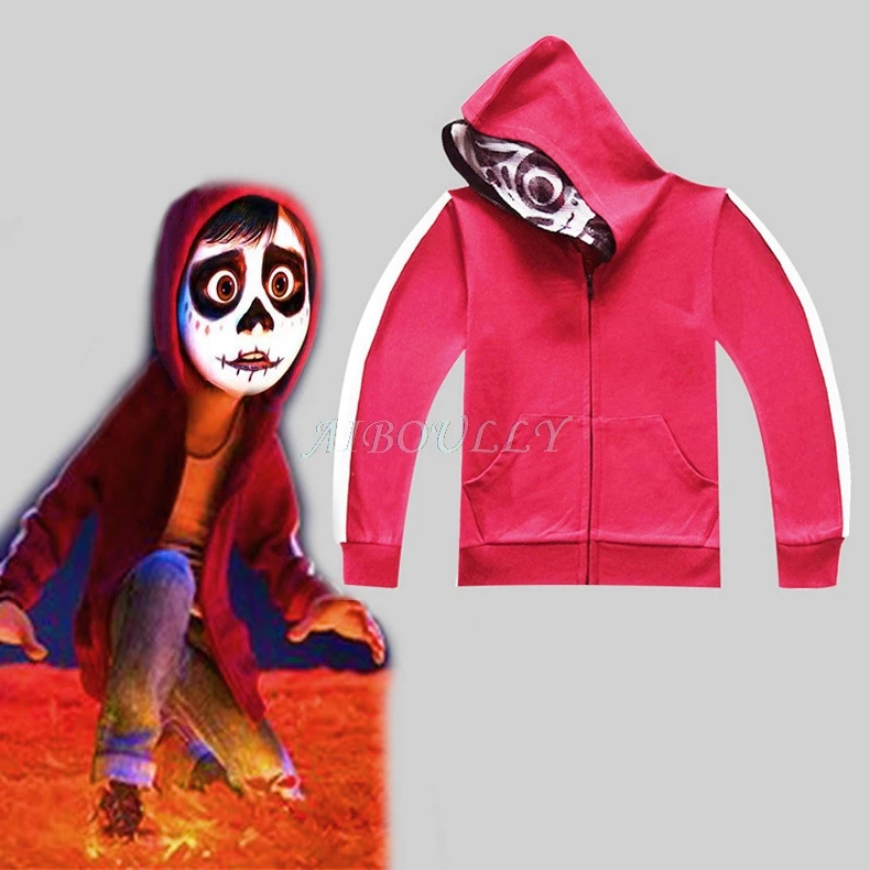 

2018 Red Children Jacket Pixar Movie Coco Boys Clothes Cartoon Hoodies Coat Sweatshirt Summer Children Tops Outwear Kids Clothes