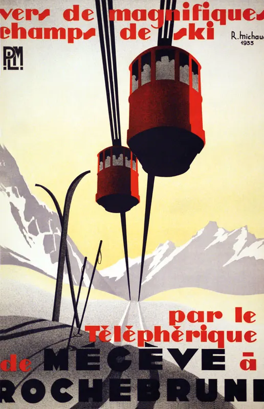 Франция туристические постеры Megeve a Rochebrune Классическая Настенная Наклейка холст