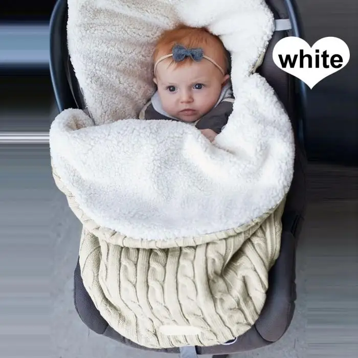 1 шт. спальный мешок для новорожденных Пеленальное Одеяло вязание теплая коляска для малыша BM88