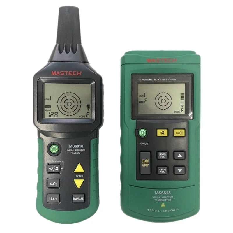 

Mastech Ms6818 Portable Professional Wire Cable Tracker Pipe Locator Detector Tester Line Tracker Voltage 12~400V