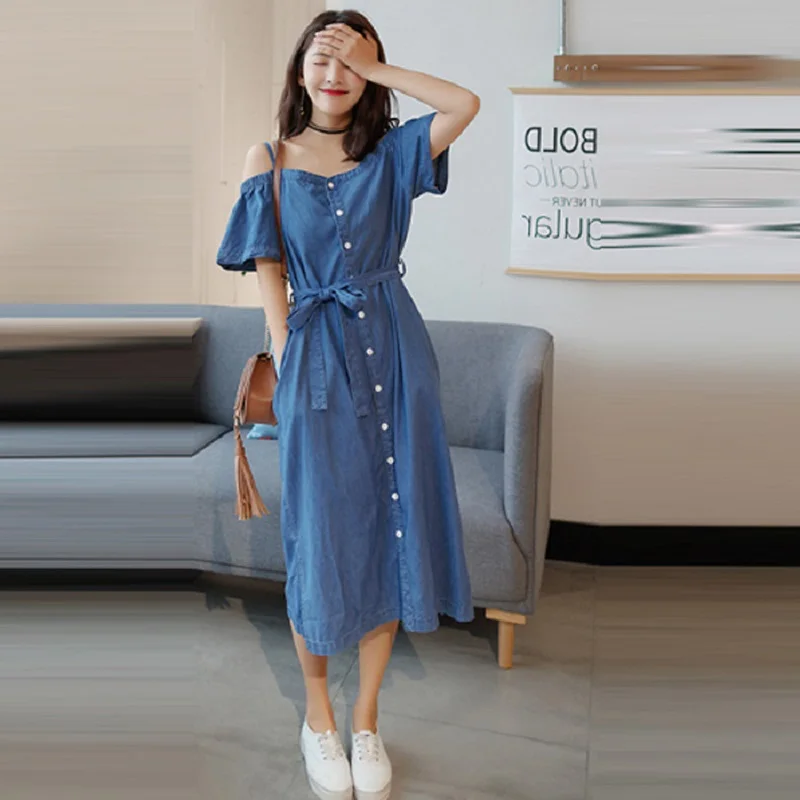 long jean dress outfit