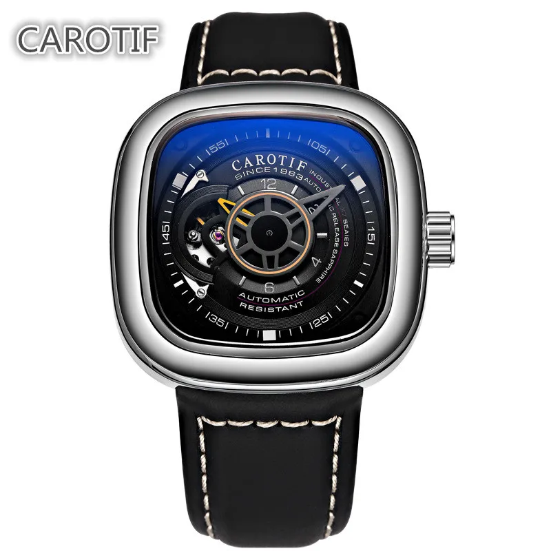 العلامة التجارية الفاخرة الميكانيكية ووتش الرجال الفولاذ المقاوم للصدأ الأعمال ووتش الرجال الأزياء توربيون مربع جلد ساعة رجالي Montre أوم العلامة التجارية الفاخرة الميكانيكية ووتش الرجال الفولاذ المقاوم للصدأ الأعمال ووتش الرجال الأزياء توربيون مربع جلد ساعة رجالي Montre أوم