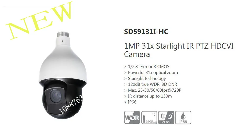 Free Shipping DAHUA HDCVI PTZ Camera 1MP 31x Starlight IR PTZ HDCVI Camera Without Logo SD59131I
